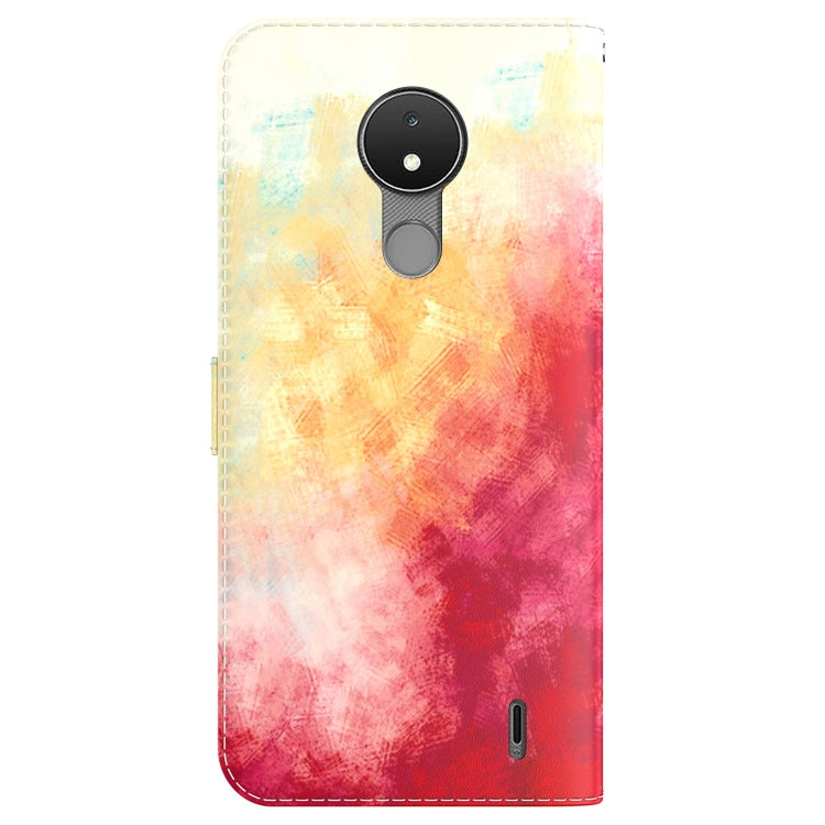 For Nokia C21 Watercolor Pattern Horizontal Flip Leather Phone Case
