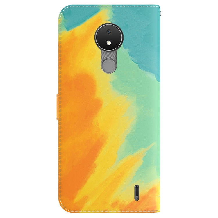 For Nokia C21 Watercolor Pattern Horizontal Flip Leather Phone Case