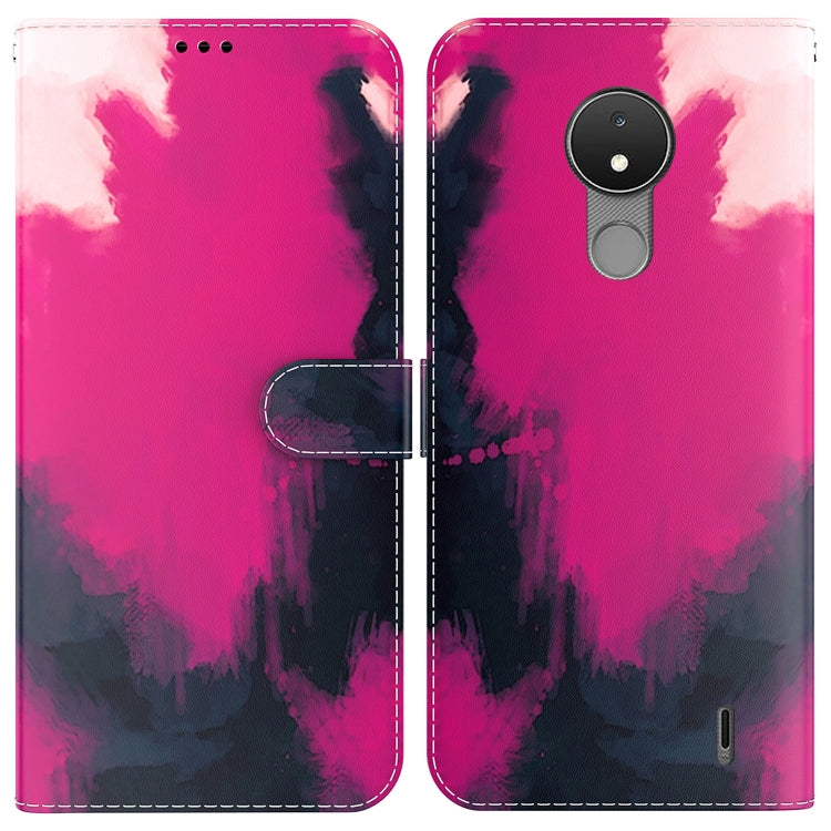 For Nokia C21 Watercolor Pattern Horizontal Flip Leather Phone Case