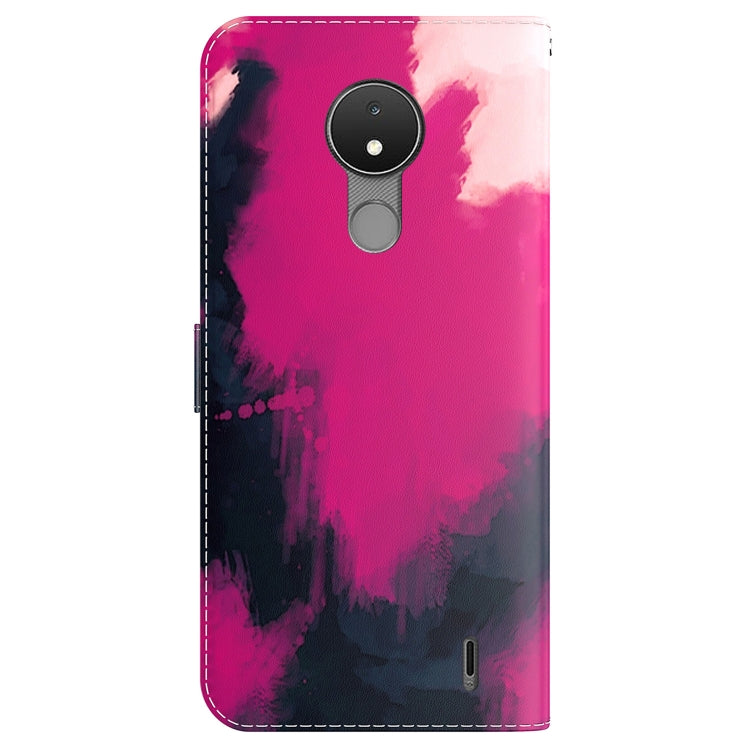 For Nokia C21 Watercolor Pattern Horizontal Flip Leather Phone Case