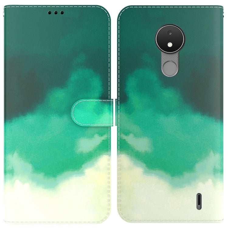 For Nokia C21 Watercolor Pattern Horizontal Flip Leather Phone Case