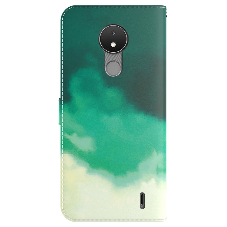 For Nokia C21 Watercolor Pattern Horizontal Flip Leather Phone Case