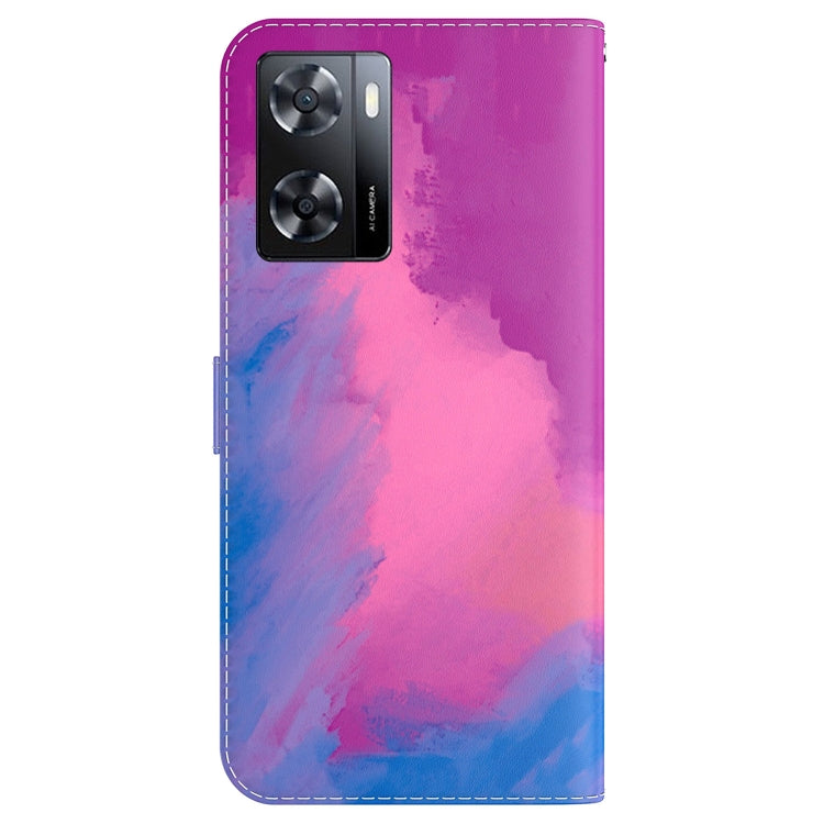 For OPPO A57 2022 4G/A57 2022 5G/Realme Q5i/Realme V23 5G/Realme Narzo 50 5G/A77 5G Watercolor Pattern Horizontal Flip Leather Phone Case