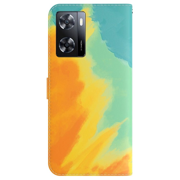 For OPPO A57 2022 4G/A57 2022 5G/Realme Q5i/Realme V23 5G/Realme Narzo 50 5G/A77 5G Watercolor Pattern Horizontal Flip Leather Phone Case