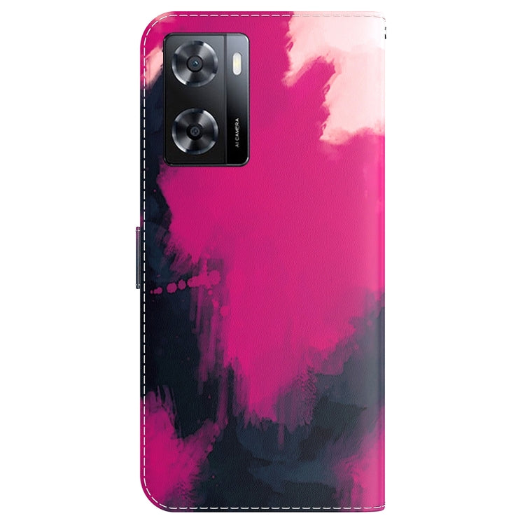 For OPPO A57 2022 4G/A57 2022 5G/Realme Q5i/Realme V23 5G/Realme Narzo 50 5G/A77 5G Watercolor Pattern Horizontal Flip Leather Phone Case
