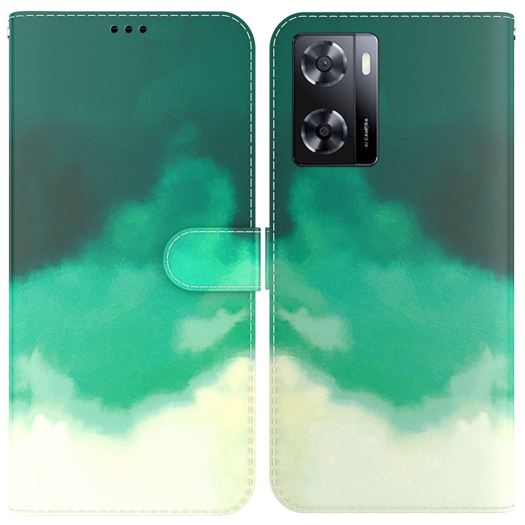 For OPPO A57 2022 4G/A57 2022 5G/Realme Q5i/Realme V23 5G/Realme Narzo 50 5G/A77 5G Watercolor Pattern Horizontal Flip Leather Phone Case