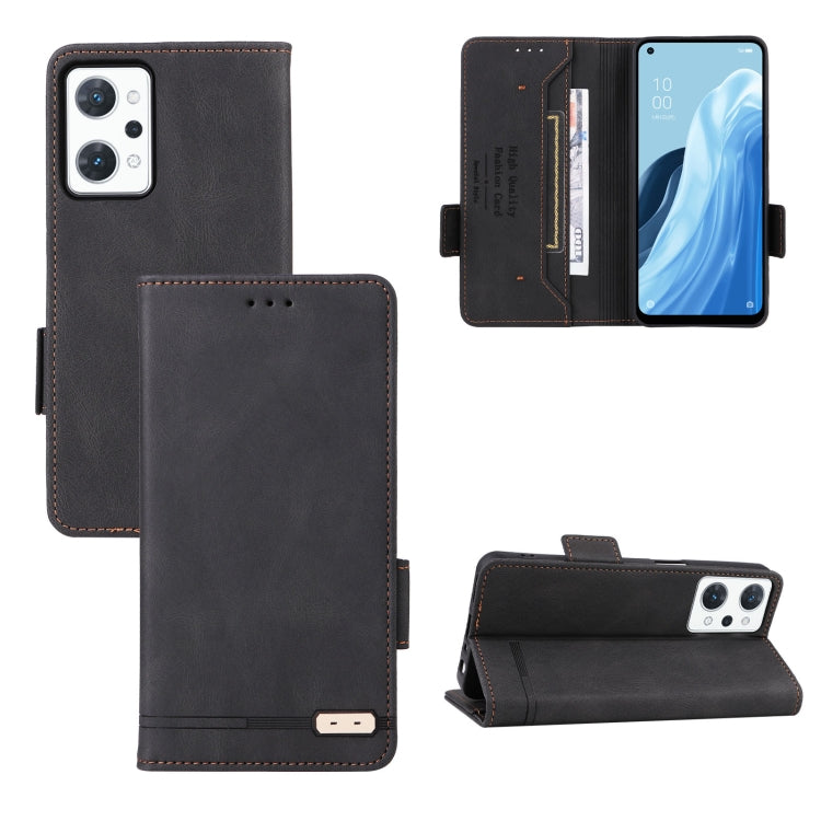 For OPPO Reno7 A JPN Magnetic Clasp Flip Leather Phone Case