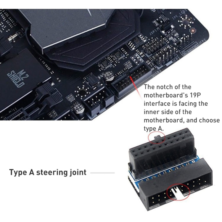 10 PCS 3.0 19P 20P Motherboard Male To Female Extension Adapter, Model: PH19A