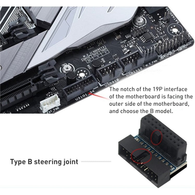 10 PCS 3.0 19P 20P Motherboard Male To Female Extension Adapter, Model: PH19B