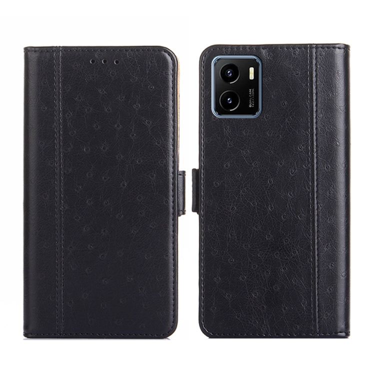 For vivo Y15s Foreign Version Ostrich Texture Flip Leather Phone Case