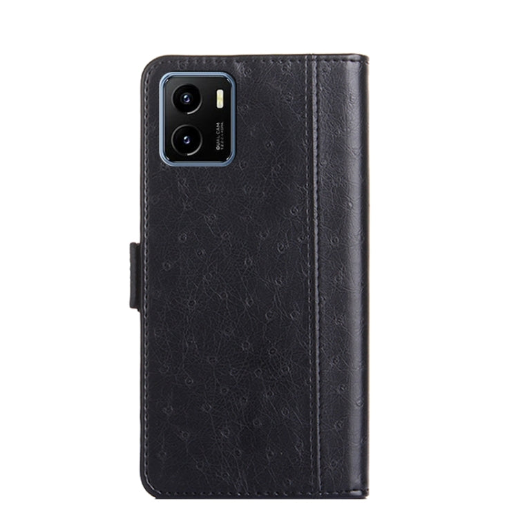 For vivo Y15s Foreign Version Ostrich Texture Flip Leather Phone Case