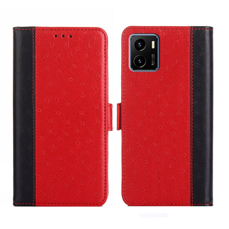 For vivo Y15s Foreign Version Ostrich Texture Flip Leather Phone Case