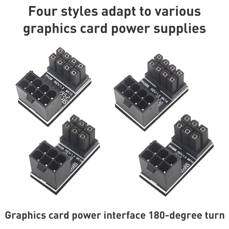 10 PCS ATX 8Pin Female to 8Pin Male 180 Degree Angled Adapter , Model: PH38A
