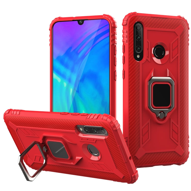 For Huawei nova 4 Lite Carbon Fiber Protective Case with 360 Degree Rotating Ring Holder
