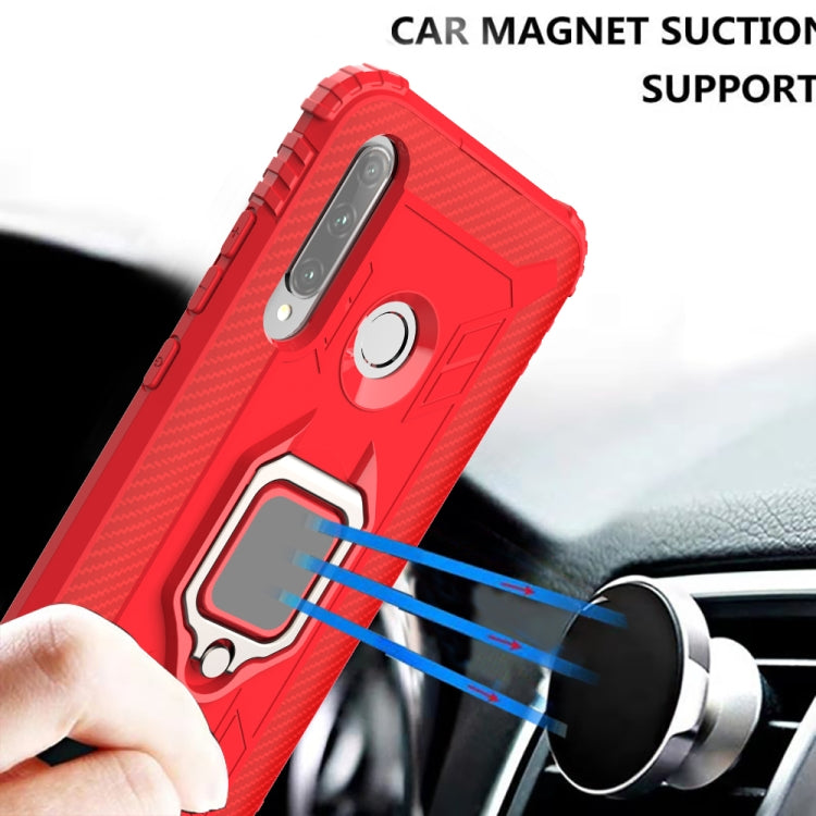For Huawei nova 4 Lite Carbon Fiber Protective Case with 360 Degree Rotating Ring Holder