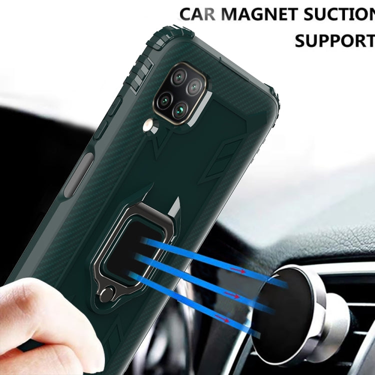 For Huawei nova 6SE Carbon Fiber Protective Case with 360 Degree Rotating Ring Holder