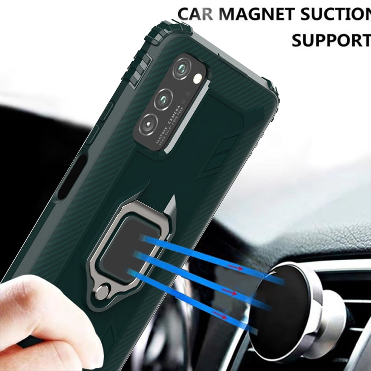 For Huawei Honor V30 Pro Carbon Fiber Protective Case with 360 Degree Rotating Ring Holder