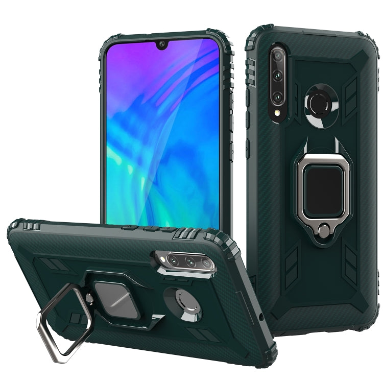 For Huawei Honor 20 Lite Carbon Fiber Protective Case with 360 Degree Rotating Ring Holder