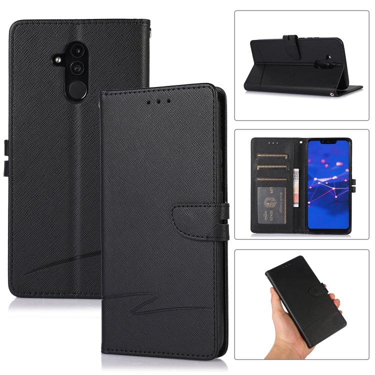 For Huawei Mate 20 lite Cross Texture Horizontal Flip Leather Phone Case