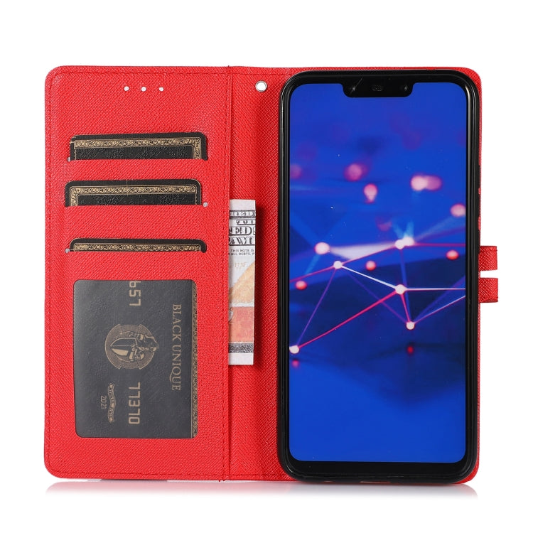 For Huawei Mate 20 lite Cross Texture Horizontal Flip Leather Phone Case