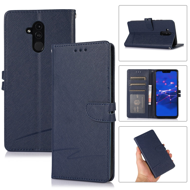 For Huawei Mate 20 lite Cross Texture Horizontal Flip Leather Phone Case