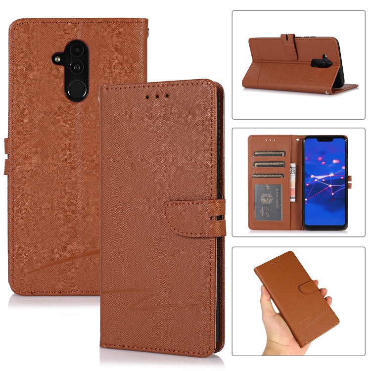 For Huawei Mate 20 lite Cross Texture Horizontal Flip Leather Phone Case