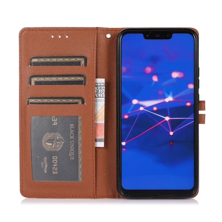 For Huawei Mate 20 lite Cross Texture Horizontal Flip Leather Phone Case