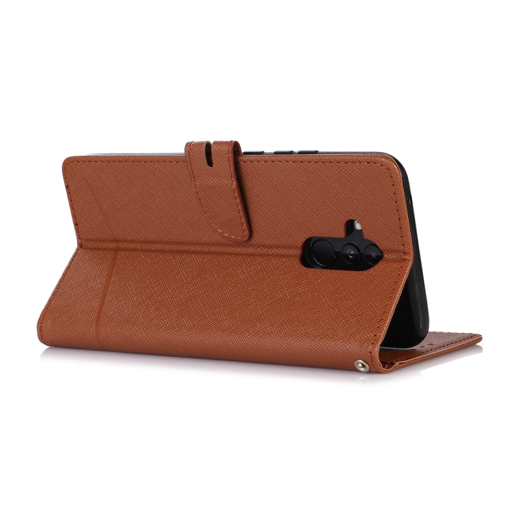 For Huawei Mate 20 lite Cross Texture Horizontal Flip Leather Phone Case