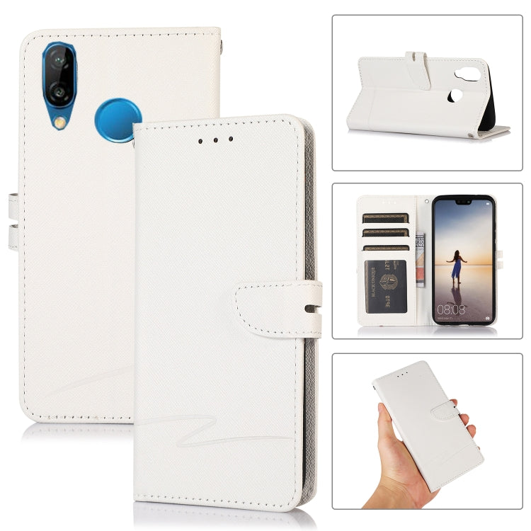 For Huawei P20 lite Cross Texture Horizontal Flip Leather Phone Case