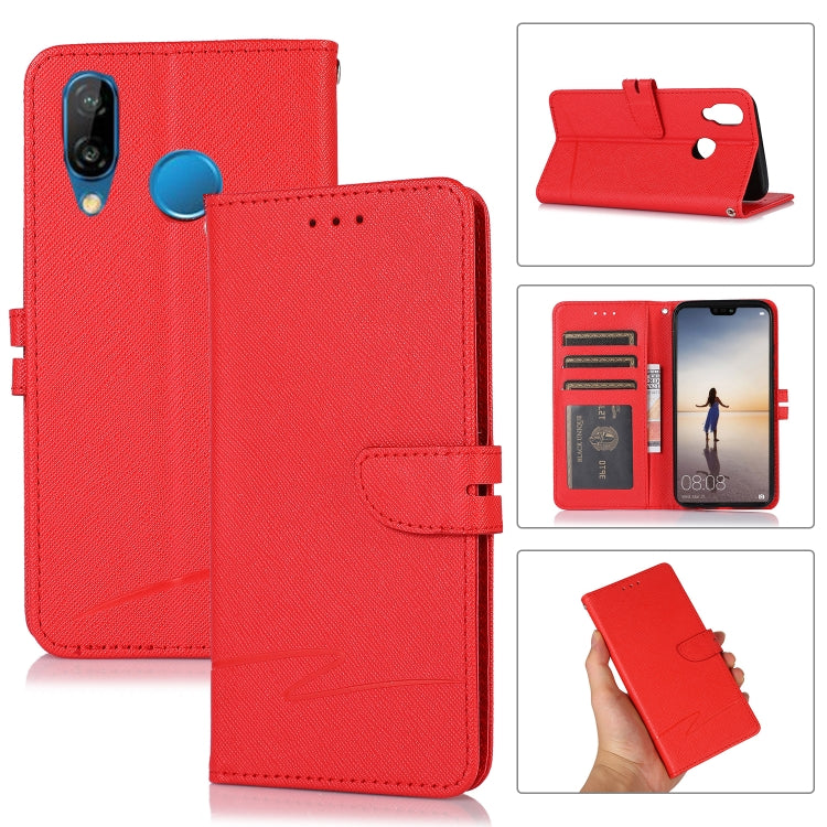 For Huawei P20 lite Cross Texture Horizontal Flip Leather Phone Case