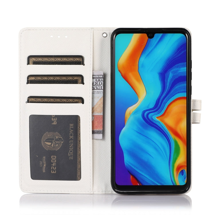 For Huawei P30 lite Cross Texture Horizontal Flip Leather Phone Case