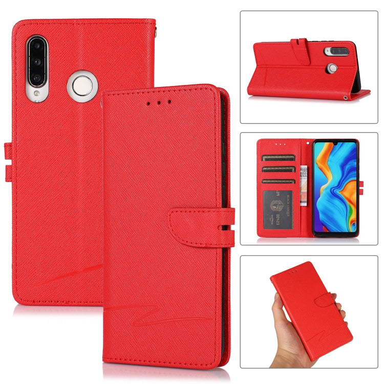 For Huawei P30 lite Cross Texture Horizontal Flip Leather Phone Case