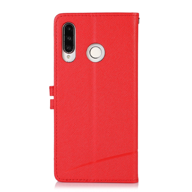 For Huawei P30 lite Cross Texture Horizontal Flip Leather Phone Case
