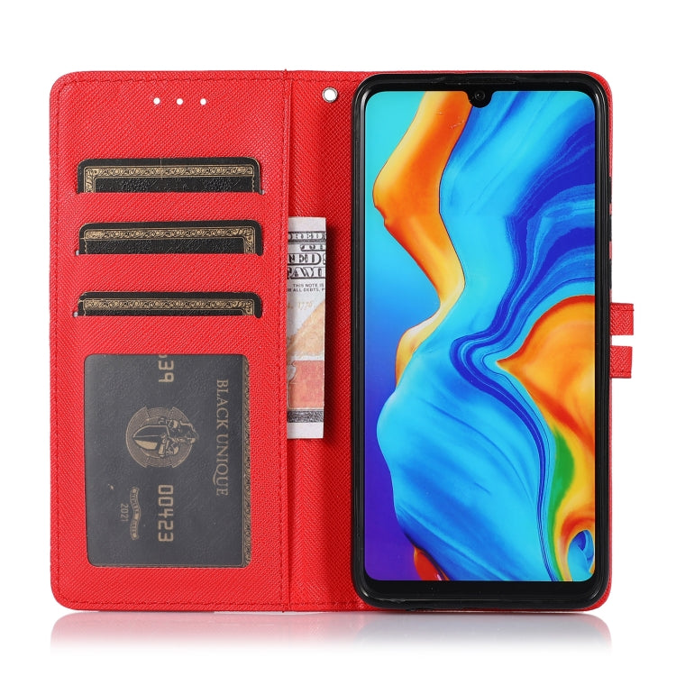 For Huawei P30 lite Cross Texture Horizontal Flip Leather Phone Case