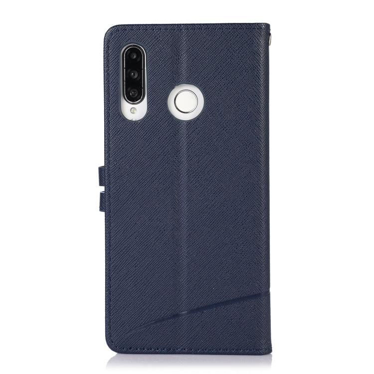 For Huawei P30 lite Cross Texture Horizontal Flip Leather Phone Case