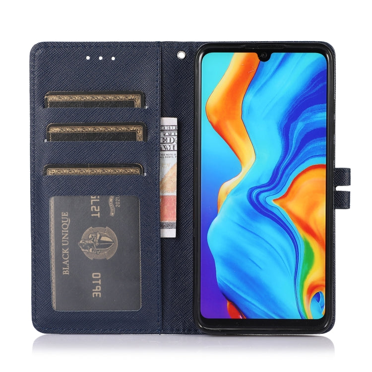 For Huawei P30 lite Cross Texture Horizontal Flip Leather Phone Case