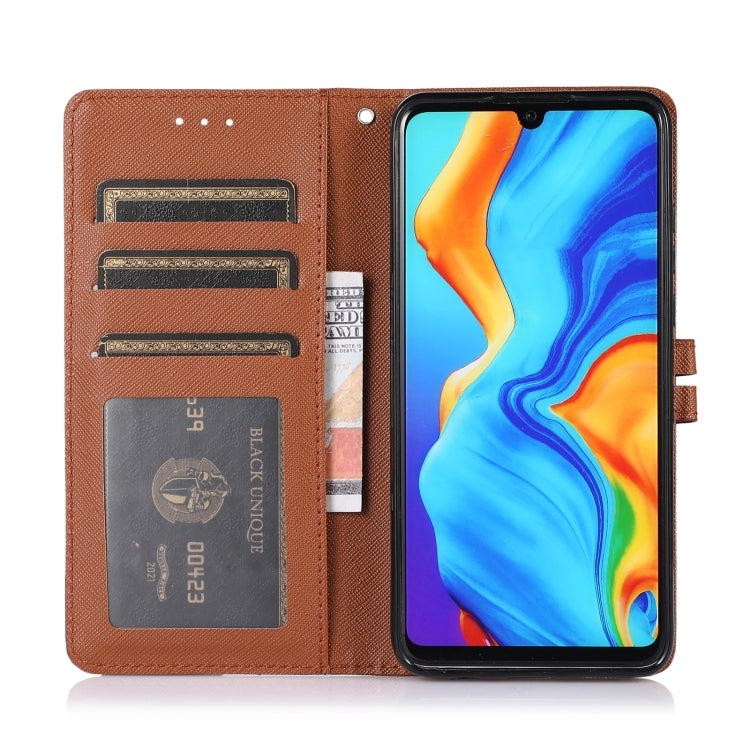 For Huawei P30 lite Cross Texture Horizontal Flip Leather Phone Case