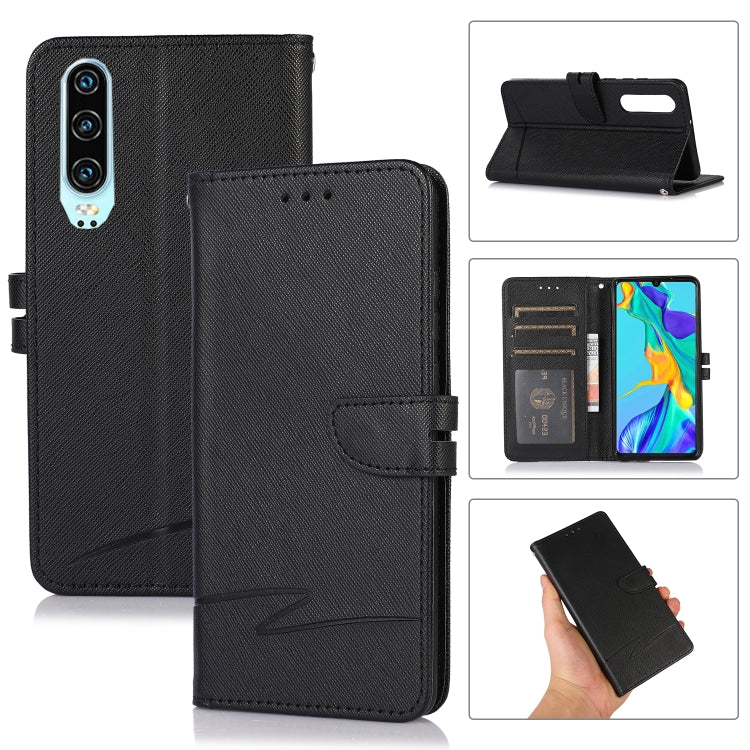 For Huawei P30 Cross Texture Horizontal Flip Leather Phone Case