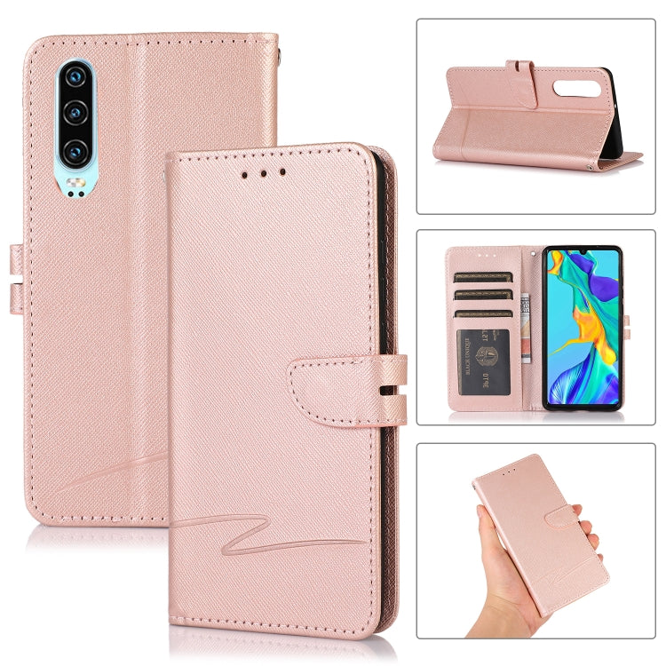 For Huawei P30 Cross Texture Horizontal Flip Leather Phone Case