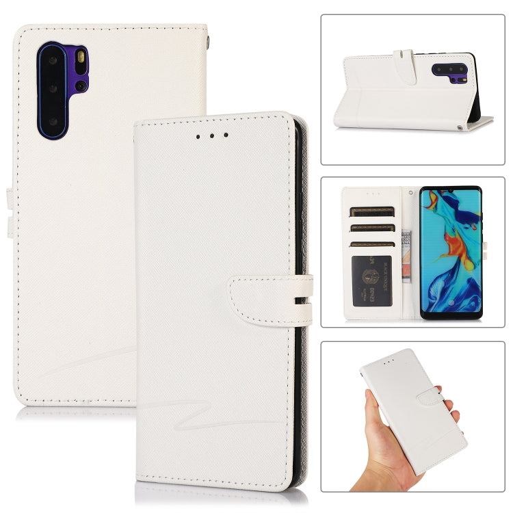 For Huawei P30 Pro Cross Texture Horizontal Flip Leather Phone Case