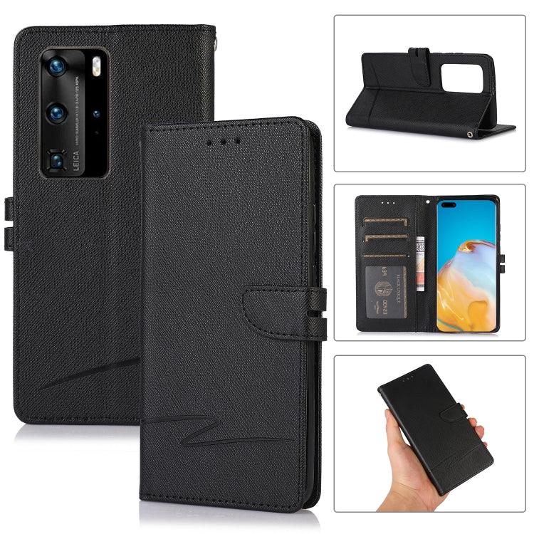 For Huawei P40 Pro Cross Texture Horizontal Flip Leather Phone Case