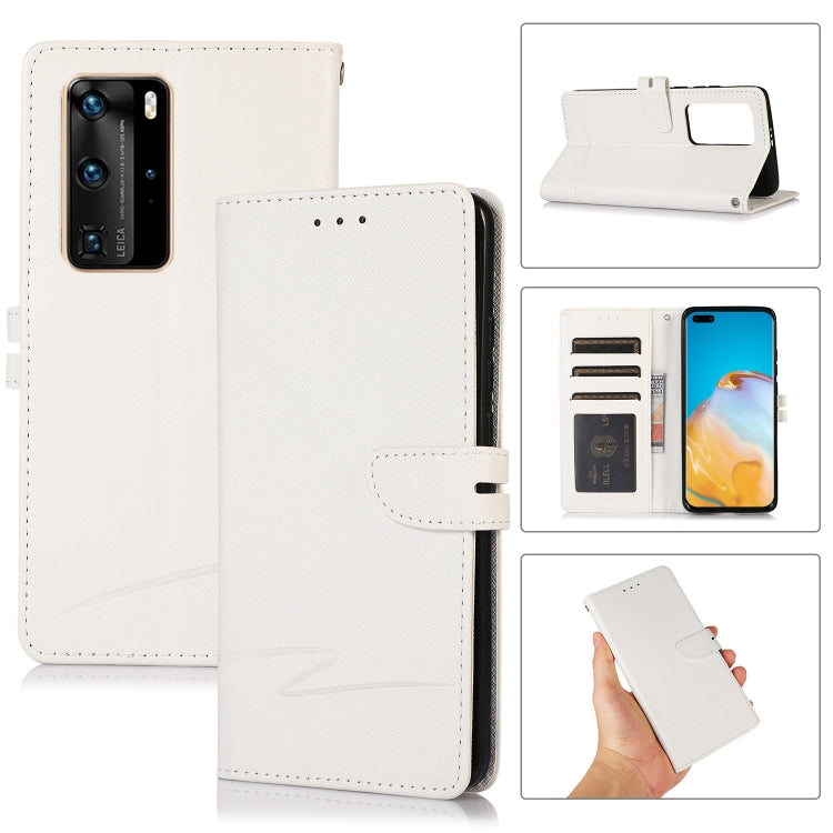 For Huawei P40 Pro Cross Texture Horizontal Flip Leather Phone Case