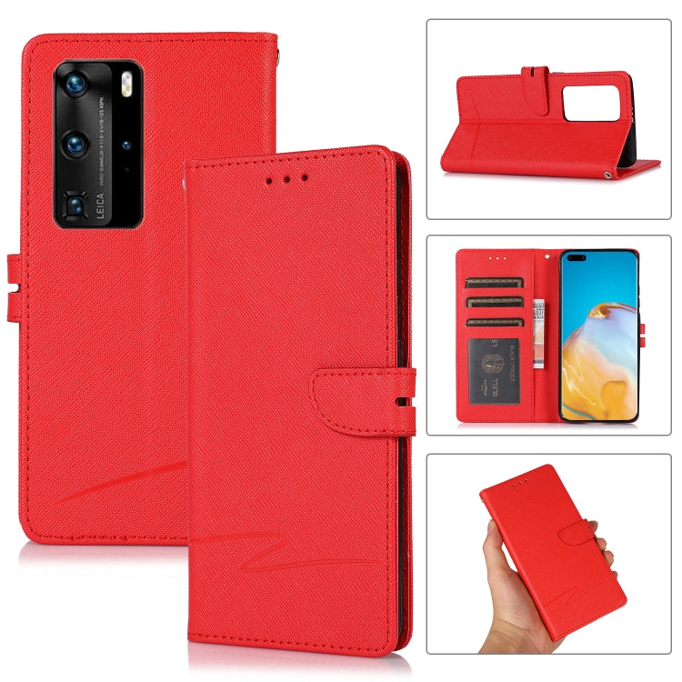 For Huawei P40 Pro Cross Texture Horizontal Flip Leather Phone Case