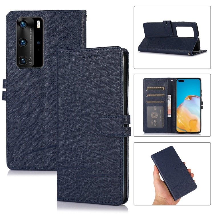 For Huawei P40 Pro Cross Texture Horizontal Flip Leather Phone Case