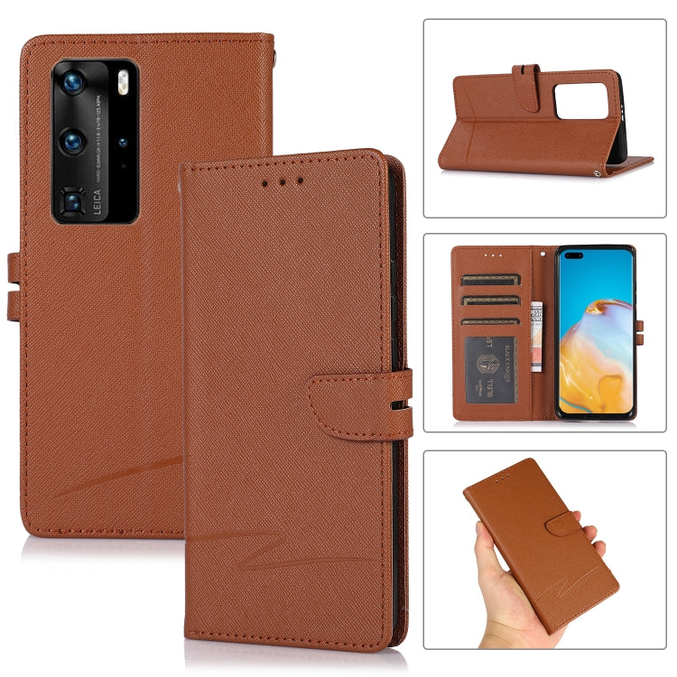 For Huawei P40 Pro Cross Texture Horizontal Flip Leather Phone Case