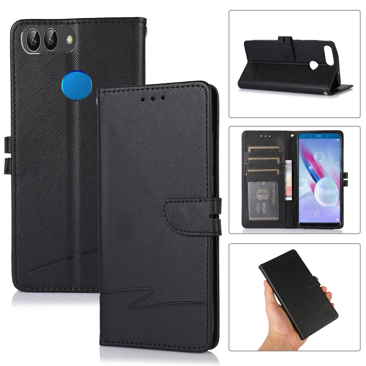 For Honor 9 Lite Cross Texture Horizontal Flip Leather Phone Case