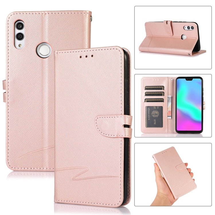 For Honor 10 Lite Cross Texture Horizontal Flip Leather Phone Case