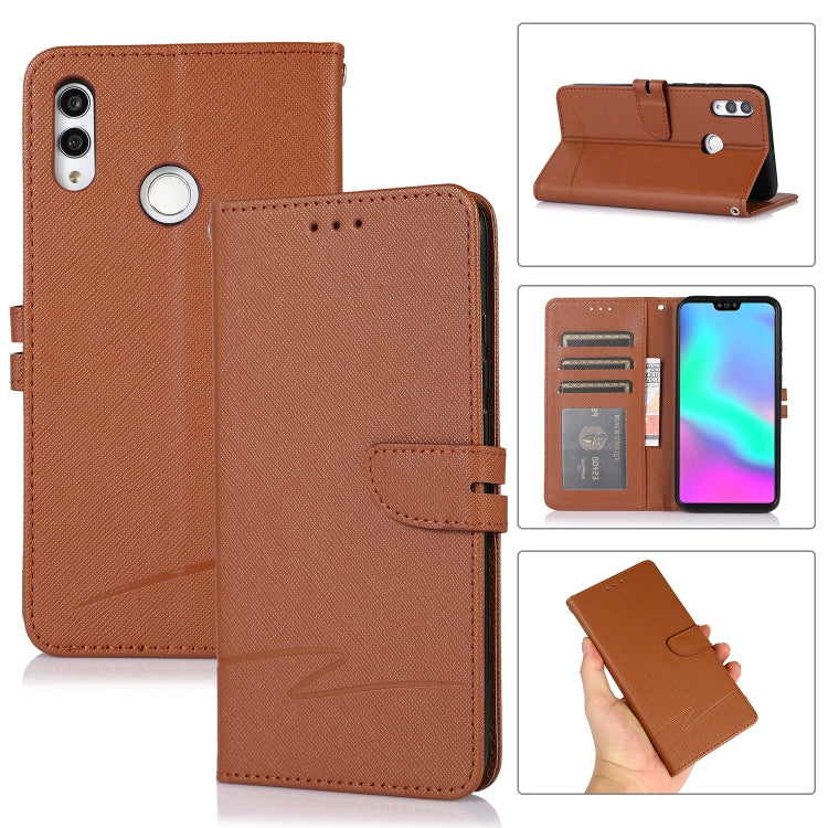 For Honor 10 Lite Cross Texture Horizontal Flip Leather Phone Case