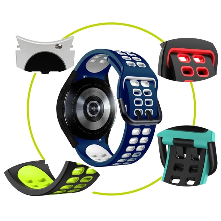 For Samsung Galaxy Watch 5 40mm Double-row Hole Two-color Silicone Watch Band