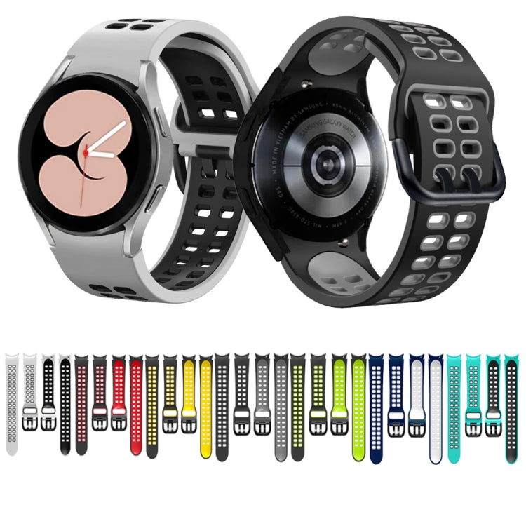 For Samsung Galaxy Watch 5 40mm Double-row Hole Two-color Silicone Watch Band